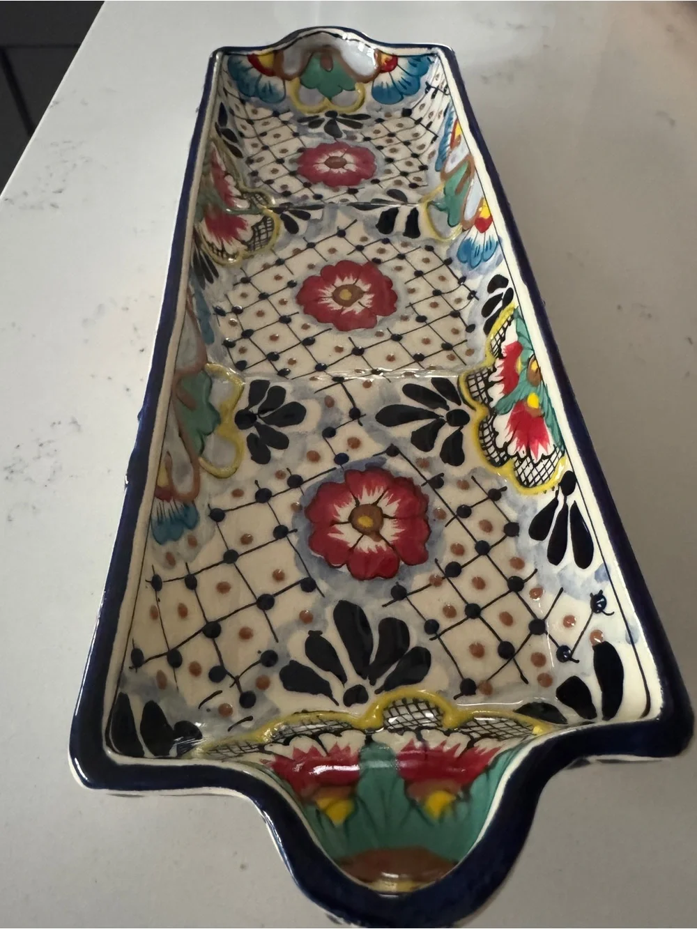 Mexican Talavera Hand-Painted Ceramic Serving tray